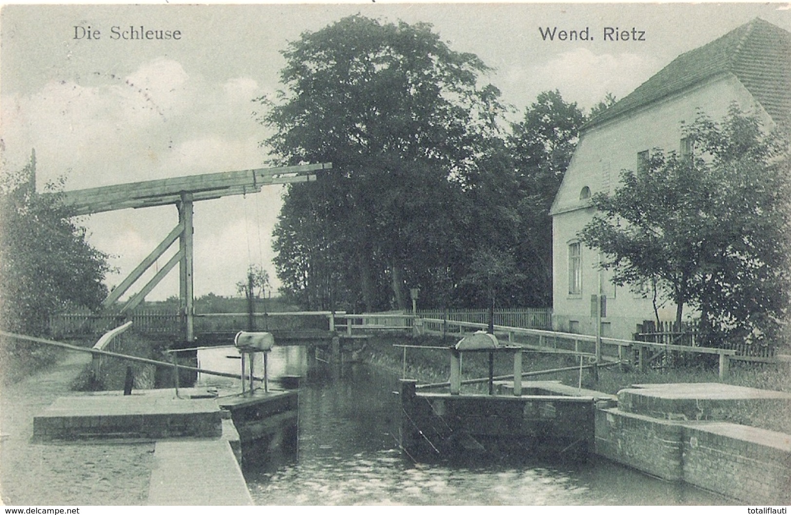 WENDISCH RIETZ Landkreis Oder Spree Die Schleuse Grünlich 4.8.1913 TOP-Erhaltung - Storkow