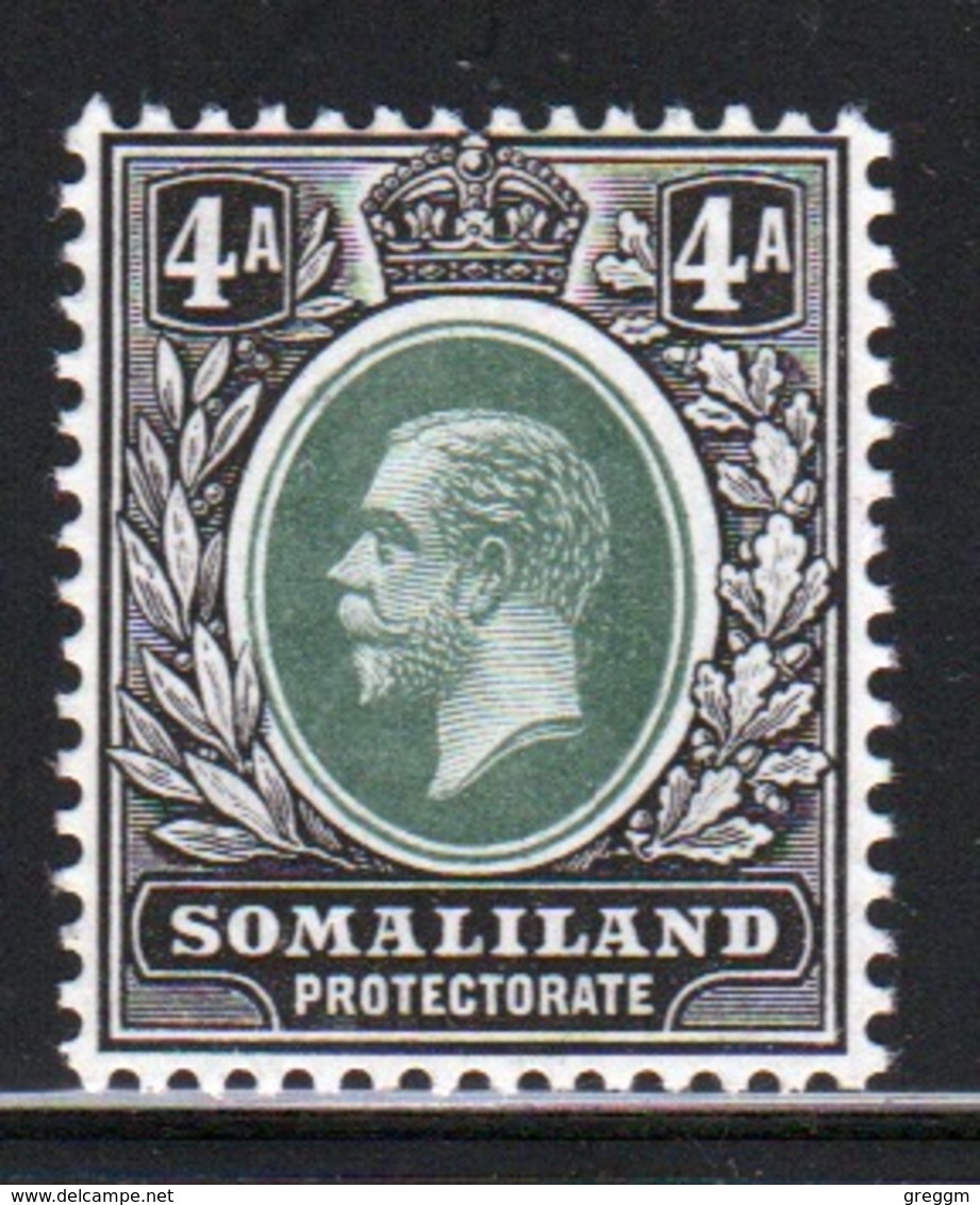 Somaliland Protectorate 1912 George V Four Anna Green And Black Stamp. - Somaliland (Protectorate ...-1959)