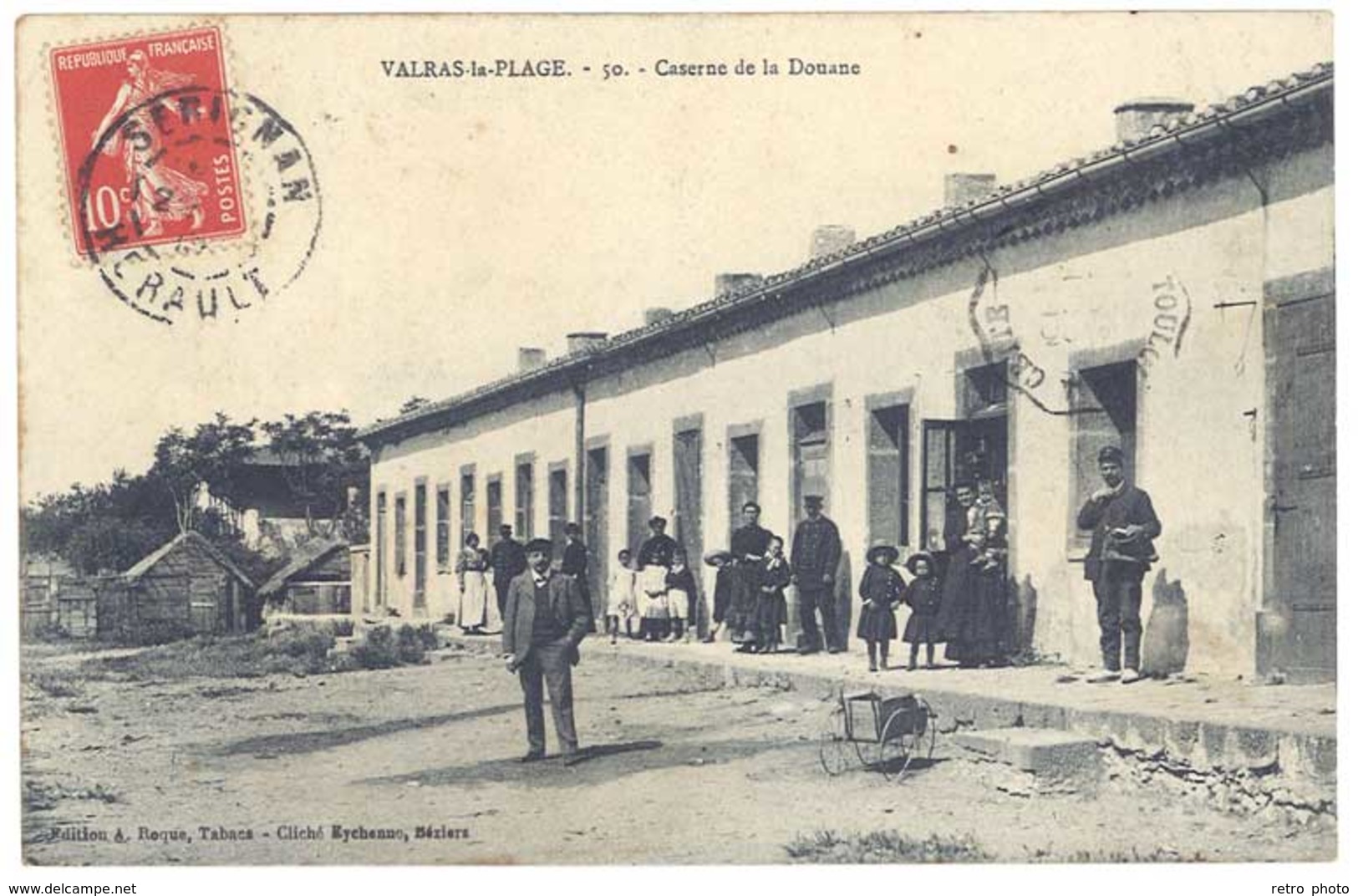 Cpa Valras La Plage - Caserne De La Douane - Autres & Non Classés