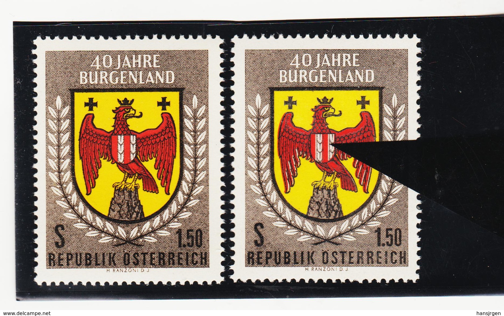 NEU1147 ÖSTERREICH 1961 PLATTENFEHLER Michl 1098 FARBE ROT VERSCHOBEN SIEHE ABBILDUNG - Abarten & Kuriositäten