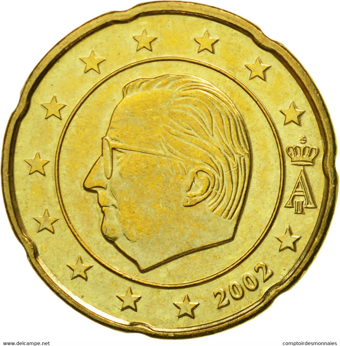 Belgique, 20 Euro Cent, 2002, SPL, Laiton, KM:228 - Belgium