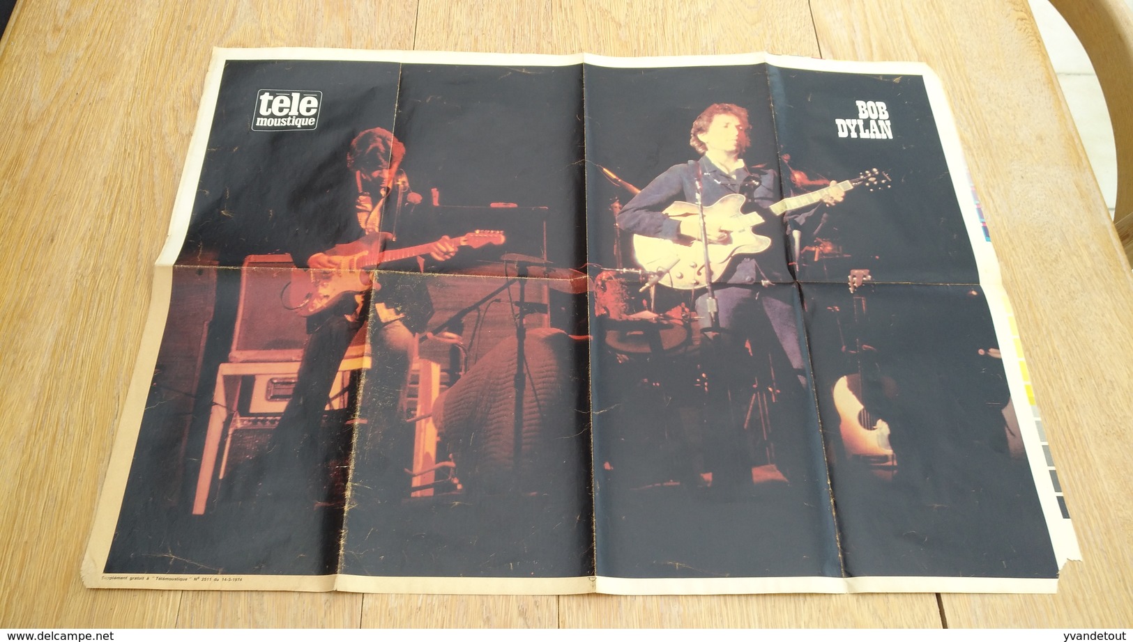 Affiche Poster Télé Moustique. Bob Dylan. 1974 - Afiches