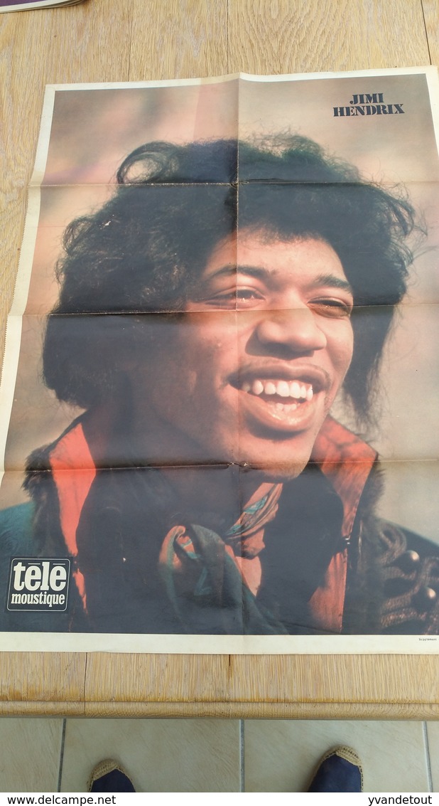Affiche Poster Télé Moustique. Jimi Hendrix. 1973 - Affiches
