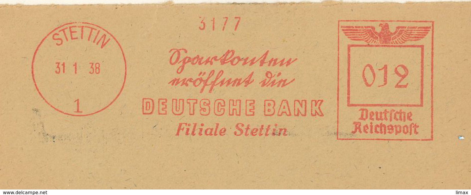 Frankotyp F Stettin Deutsche Bank Filiale - Maschinenstempel (EMA)