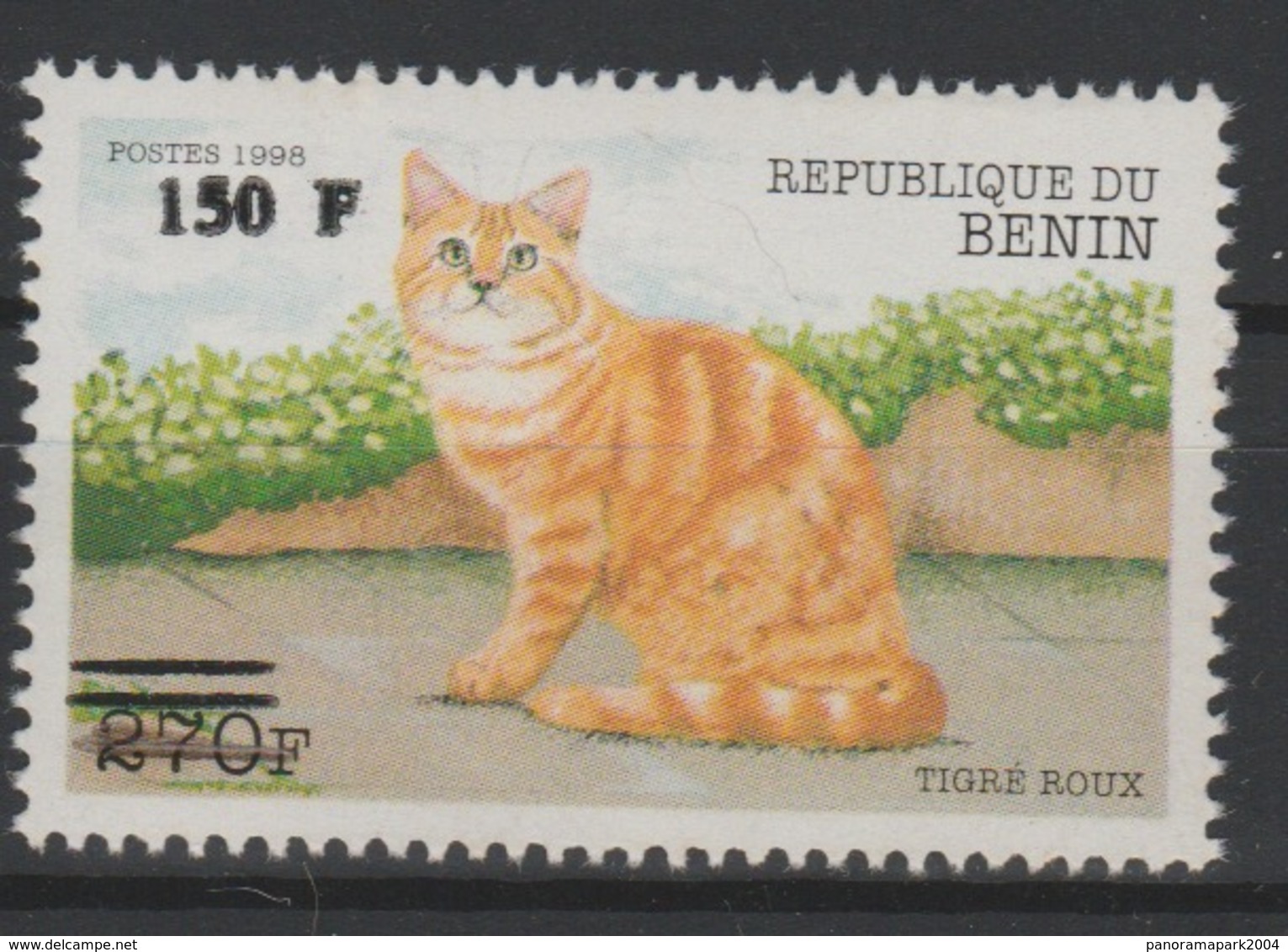Bénin 2000 Mi. 1304 Chat Katze Cat Gatto Faune Fauna Surchargé Overprint MNH** - Bénin – Dahomey (1960-...)