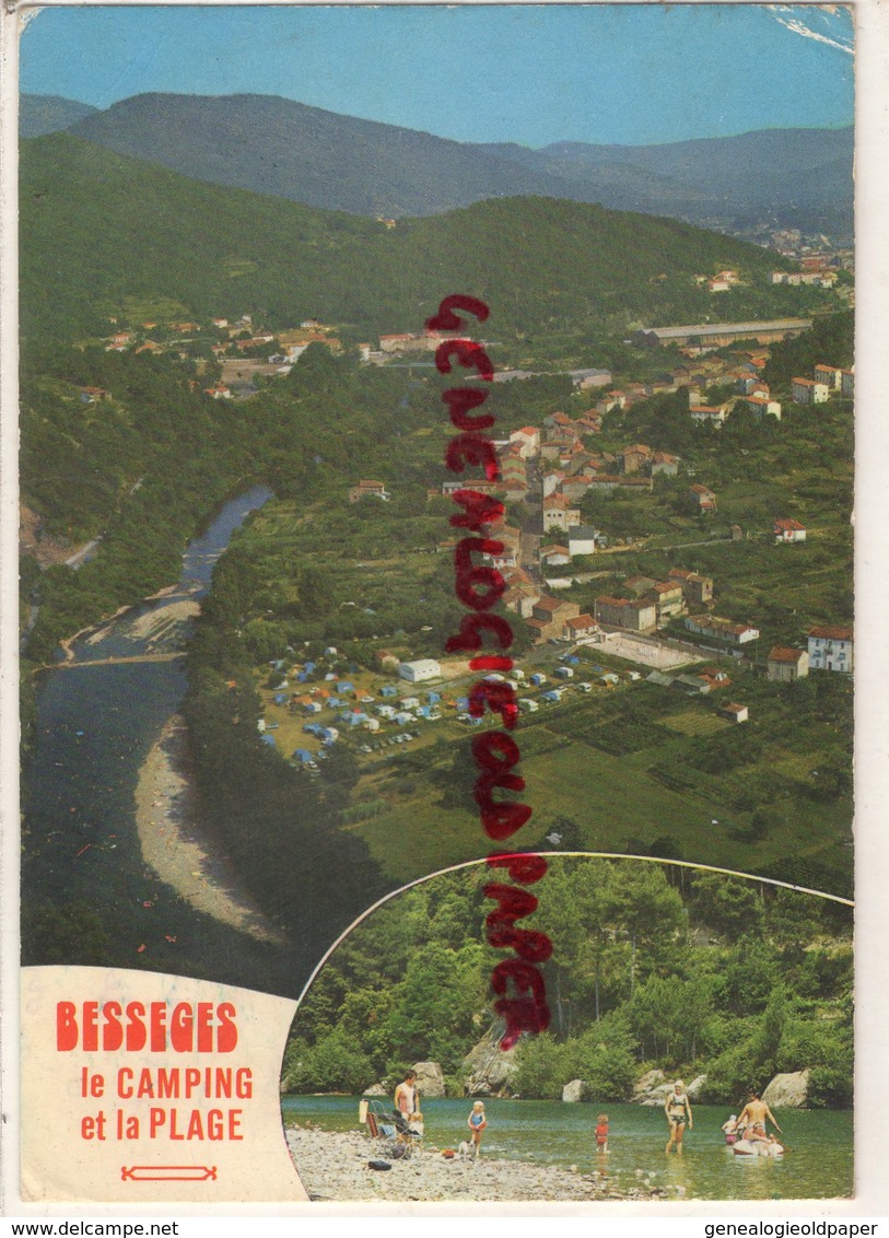 30 - BESSEGES - LE CAMPING ET LA PLAGE -1975 - Bessèges