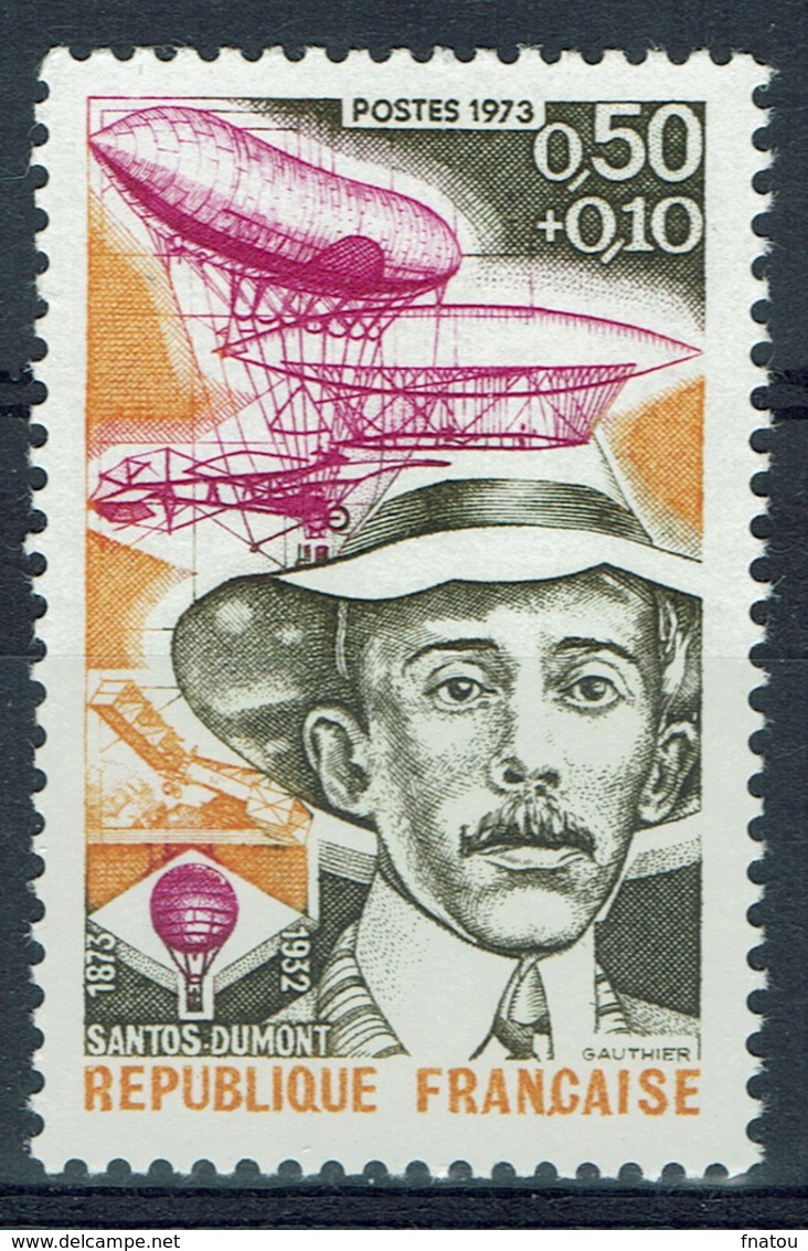 France, Alberto Santos-Dumont, Brazilian Aviation Pioneer, 1972, MNH VF - Nuovi