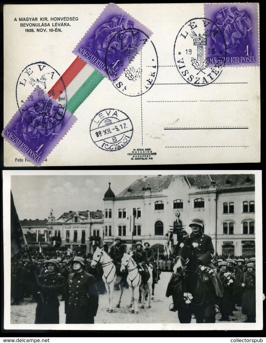 95760 LÉVA 1938. Visszatérés, Dekoratív Képeslap Hungary / Slovakia - Hungary
