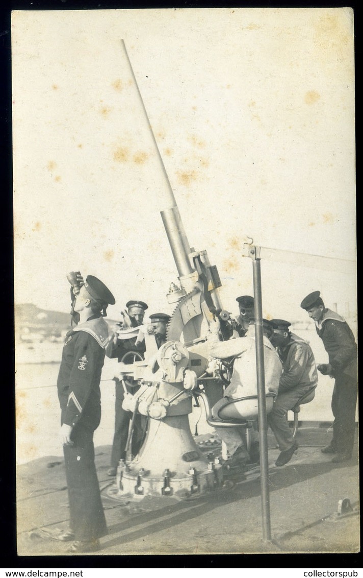 93812 K.u.K. Haditengerészet, I.VH Légvédelem, Fotós Képeslap - Guerre