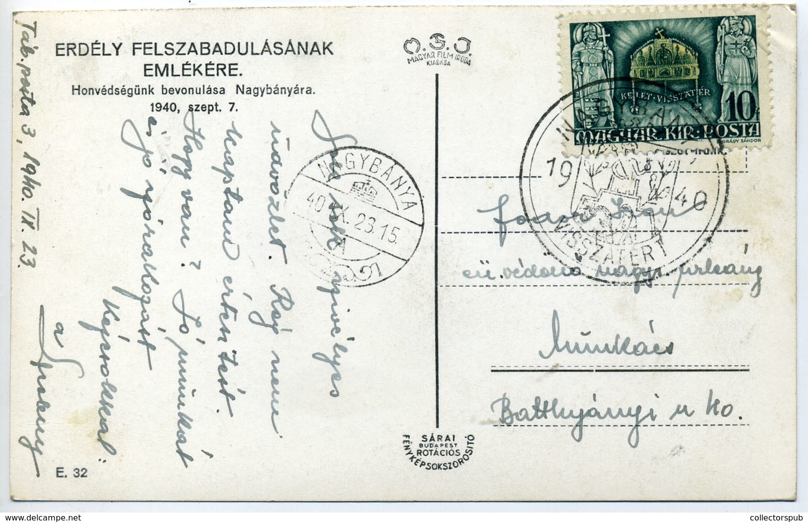 96303 NAGYBÁNYA 1940. Visszatérés Fotós Képeslap - Hungary