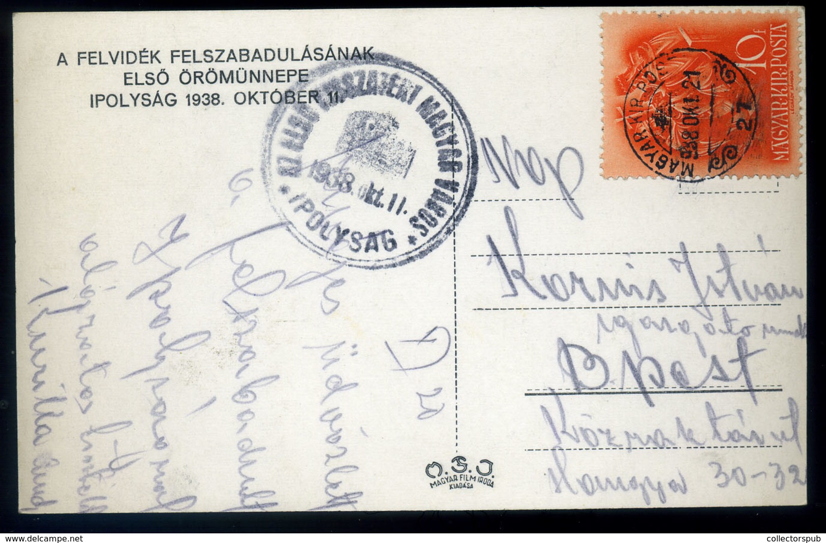 96320 IPOLYSÁG 1938. Visszatérés, Fotós Képeslap HUNGARY / SLOVAKIA - Hungary