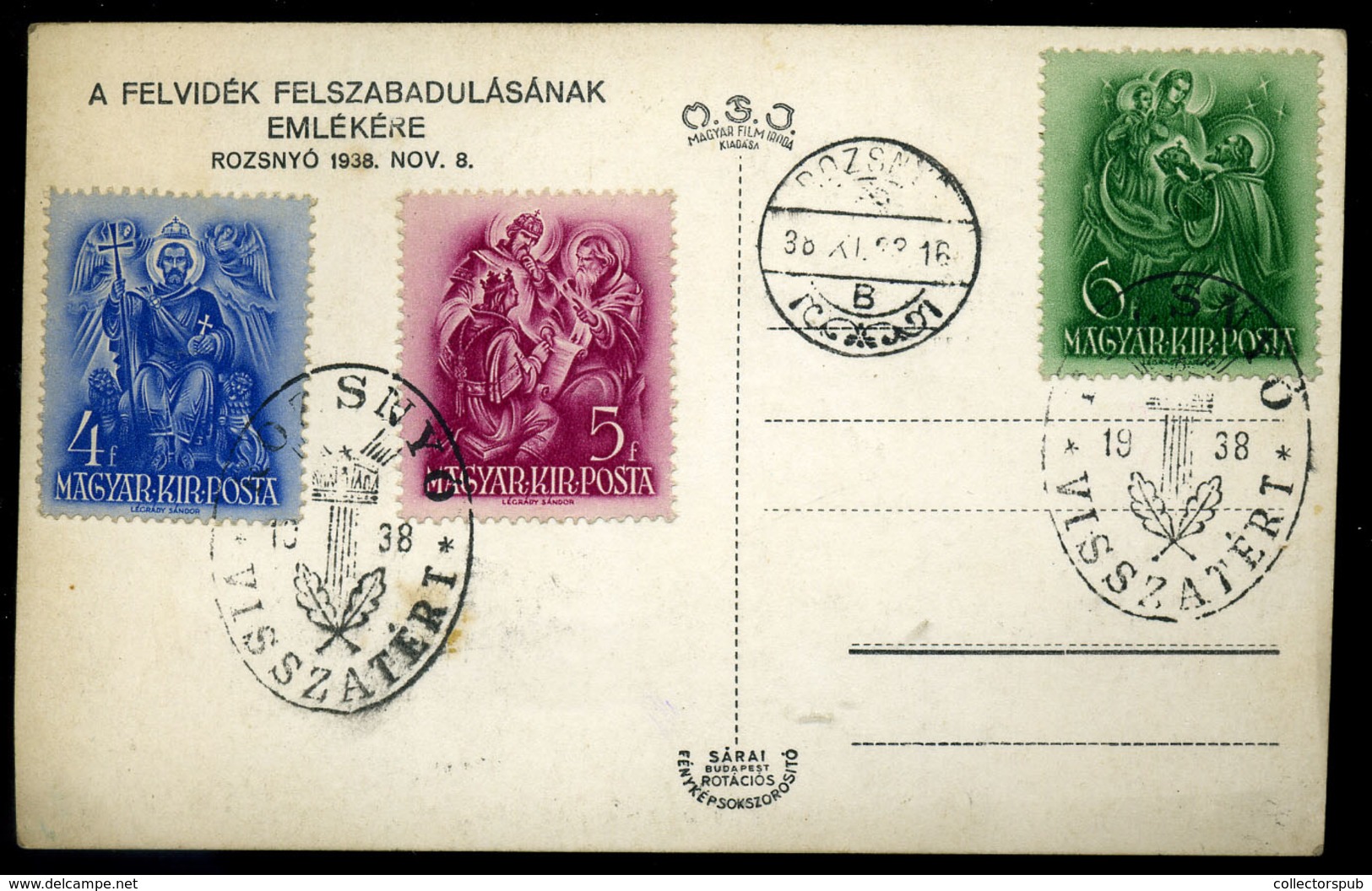 96321 ROZSNYÓ 1938. Visszatérés, Fotós Képeslap HUNGARY / SLOVAKIA - Hungary