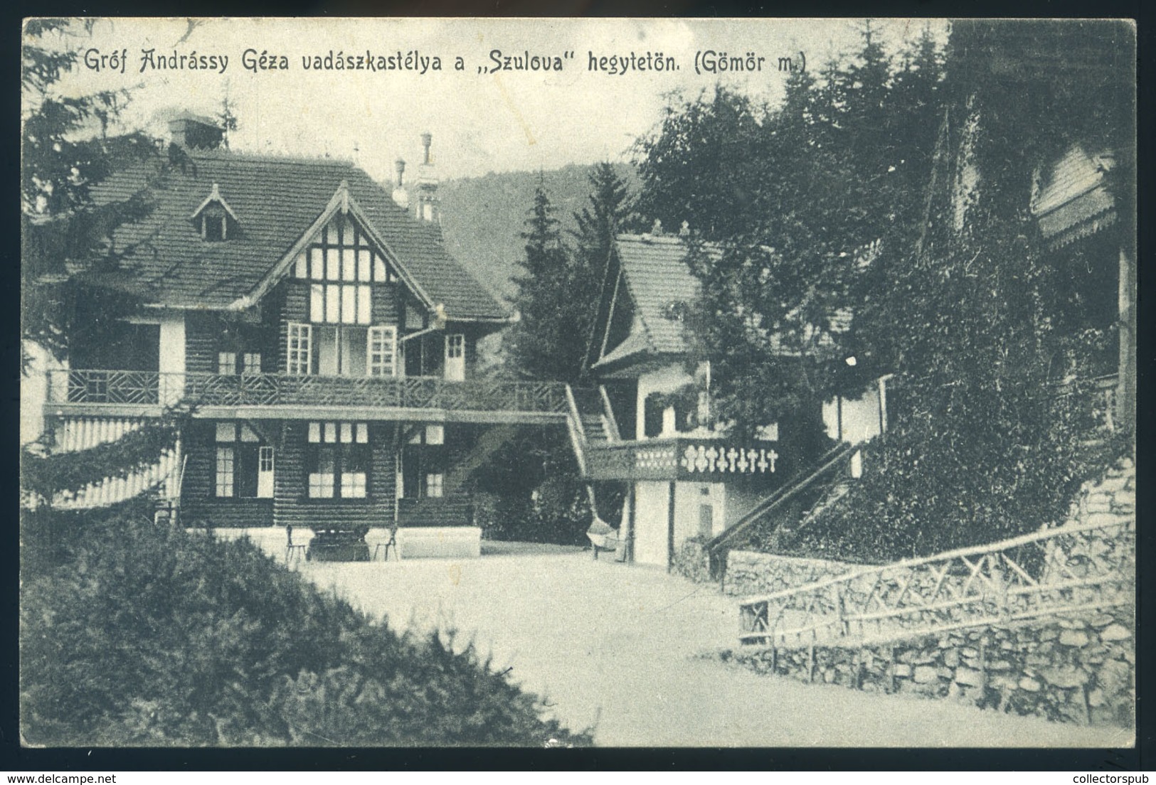 HUNGARY / SLOVAKIA  SZULOVA 1911 Count Géza Andrássy Hunting Lodge Vintage Postcard - Hungary