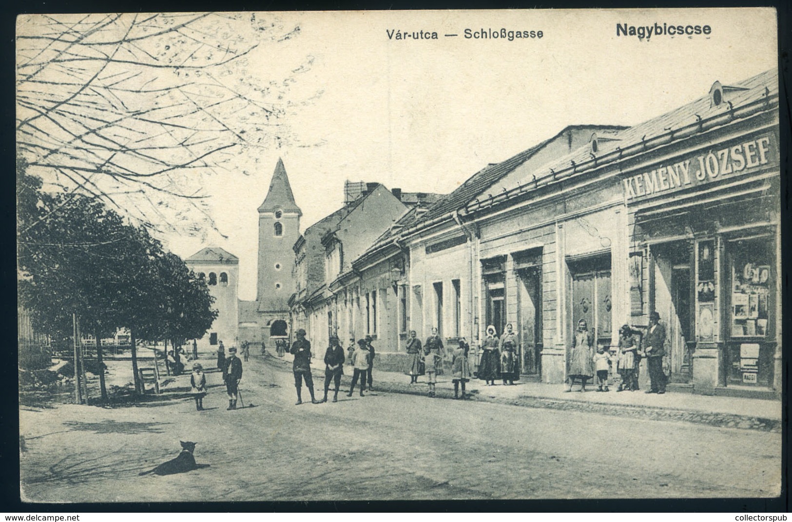 97249 NAGYBICCSE 1918. Régi Képeslap, Vár Utca, üzletek  /  HUNGARY / SLOVAKIA - Hungary