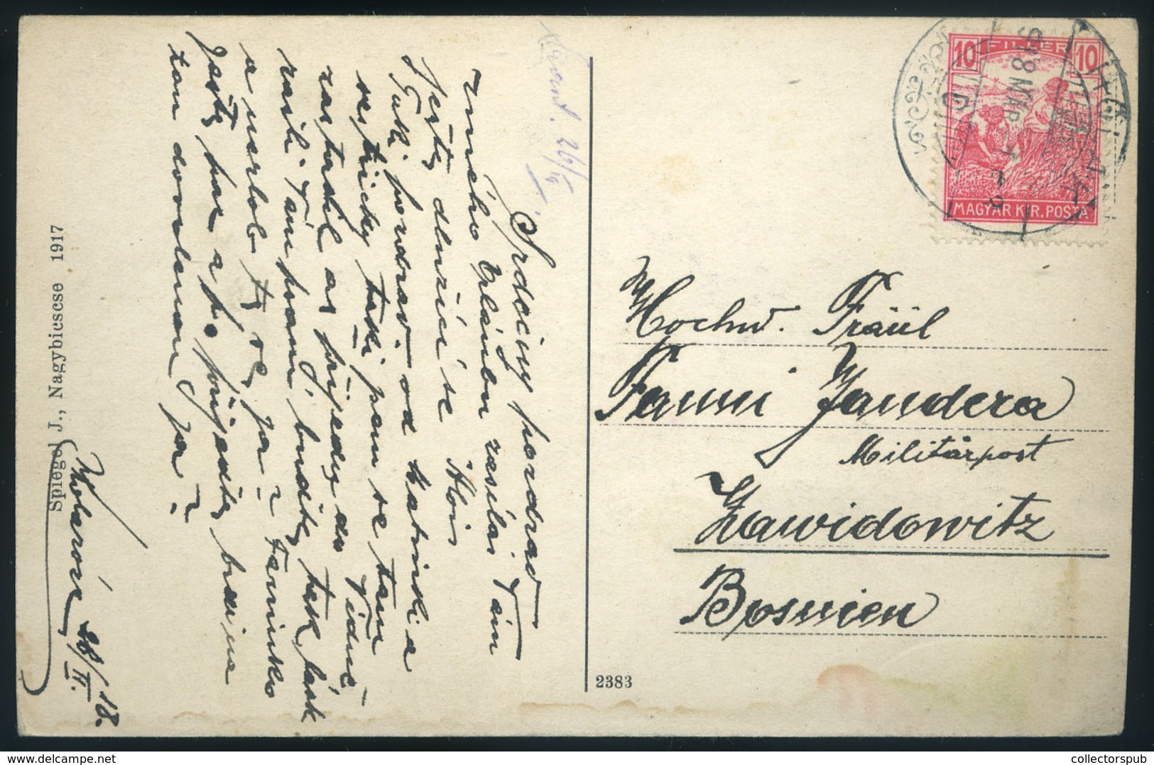 97249 NAGYBICCSE 1918. Régi Képeslap, Vár Utca, üzletek  /  HUNGARY / SLOVAKIA - Hongrie