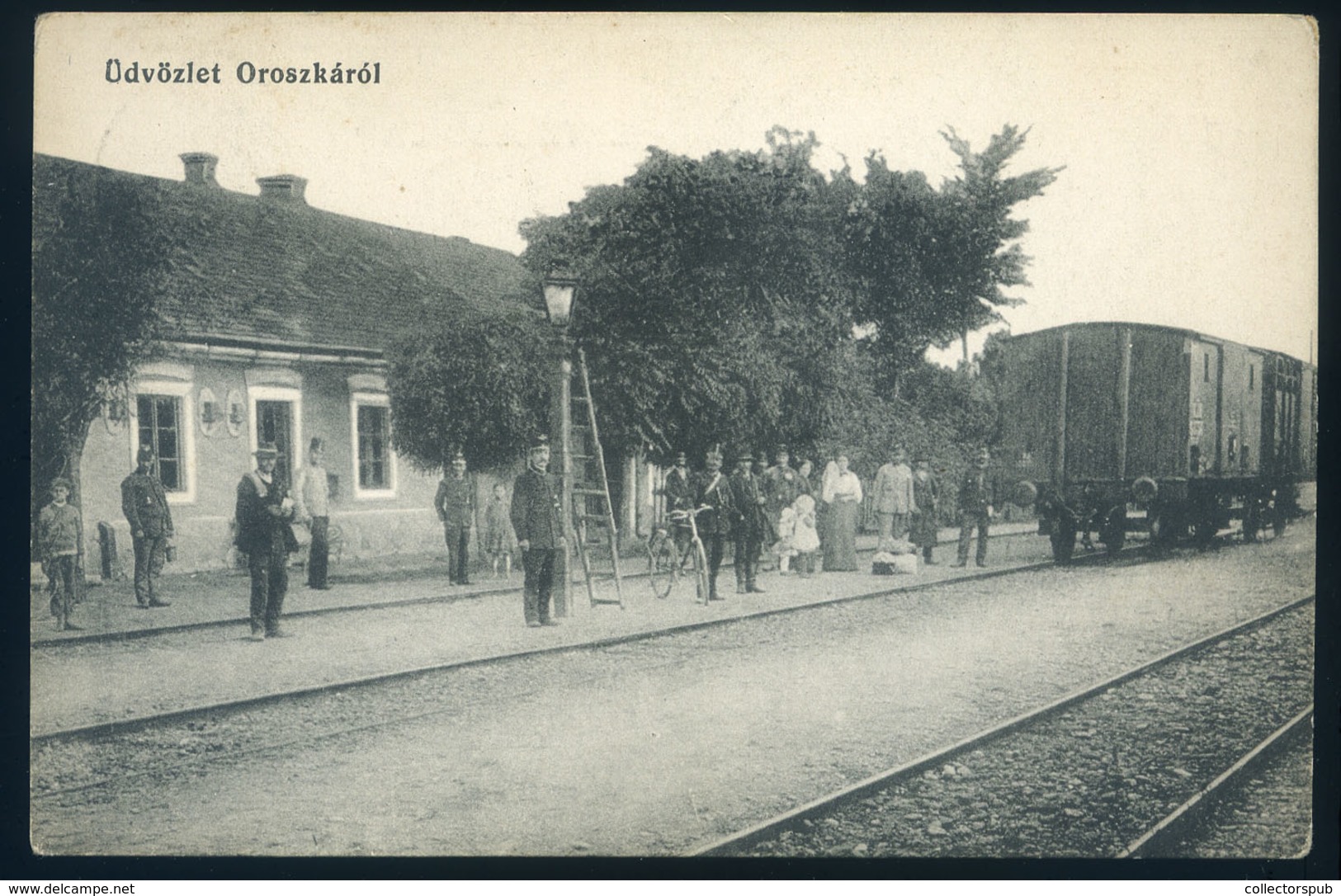 97261 OROSZKA / Pohronský Ruskov 1917. Pályaudvar, Ritka Régi Képeslap  /  HUNGARY / SLOVAKIA - Hongarije