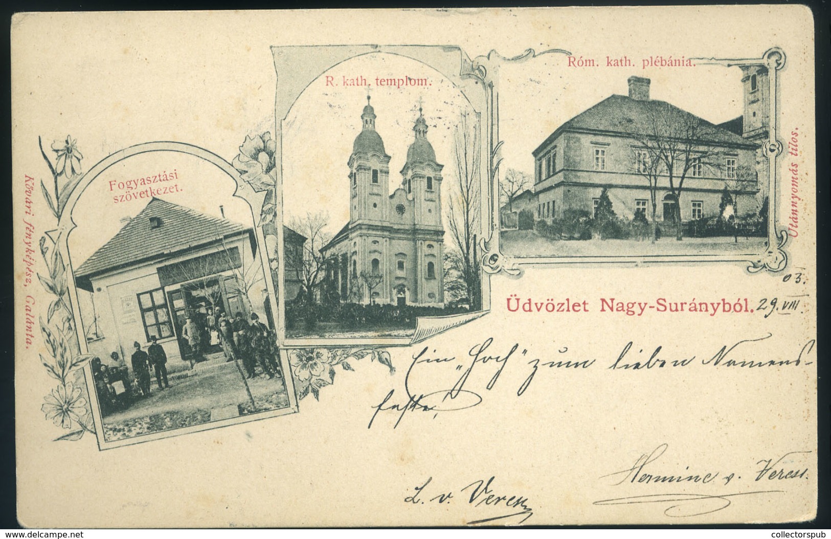 97275 NAGYSURÁNY 1902. Régi Képeslap  / HUNGARY / SLOVAKIA - Ungarn