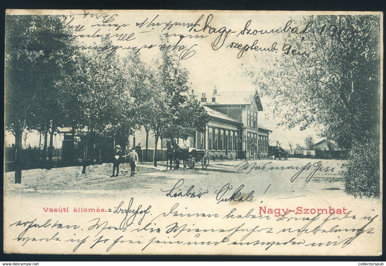 97278 NAGYSZOMBAT 1905. Vasútállomás, Régi Képeslap  /  NAGYSZOMBAT 1905 Train Station Vintage  Ppc HUNGARY / SLOVAKIA - Hungary