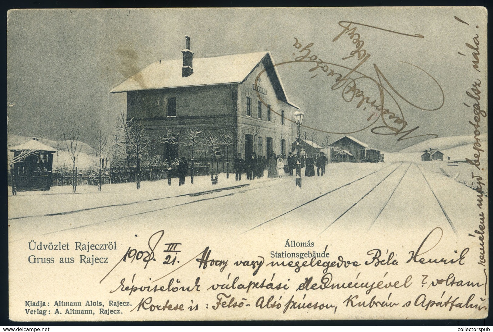 97320 RAJECZ 1908. Állomás, Régi Képeslap  /  RAJECZ 1908 Station Vintage Pic. P.card HUNGARY / SLOVAKIA - Hongrie