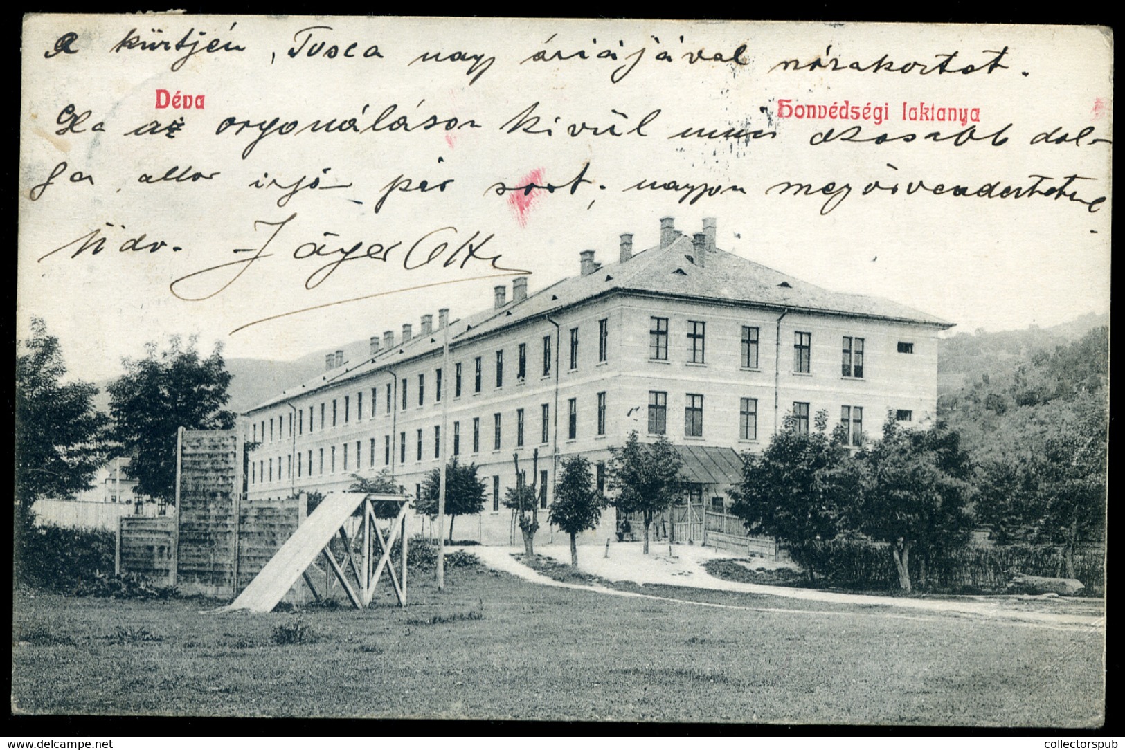 58067 DÉVA 1908. Honvéd Laktanya Régi Képeslap  /  DÉVA 1908 Homeguard Barracks Vintage Pic. P.card - Romania
