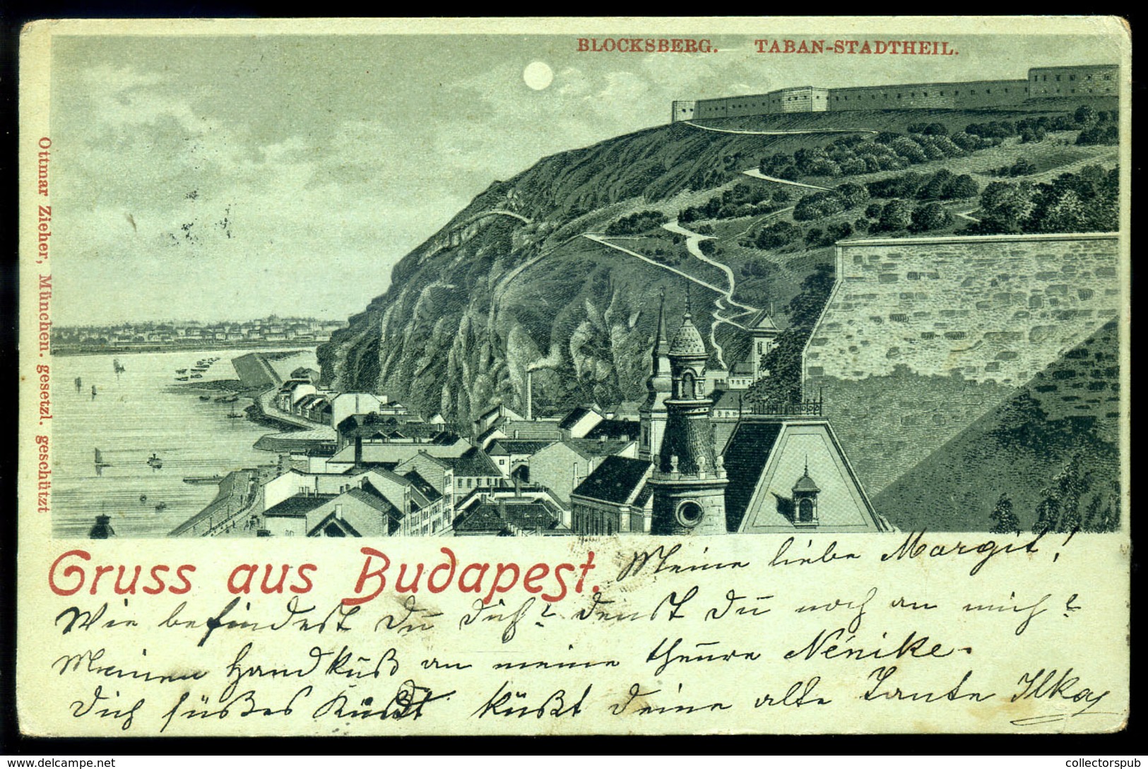 99042 BUDAPEST 1899.  Gellérthegy, Tabán Litho Képeslap - Ungarn