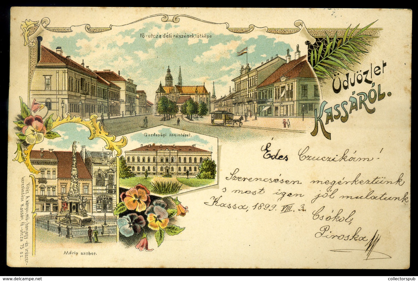 99051 KASSA 1899. Litho Képeslap HUNGARY / SLOVAKIA - Hungary