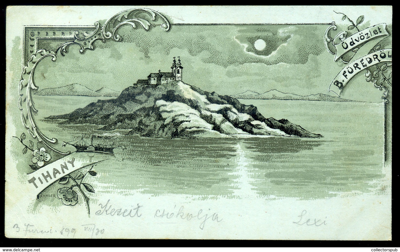 99057 BALATONFÜRED TIHANY 1899. Litho Képeslap - Ungarn