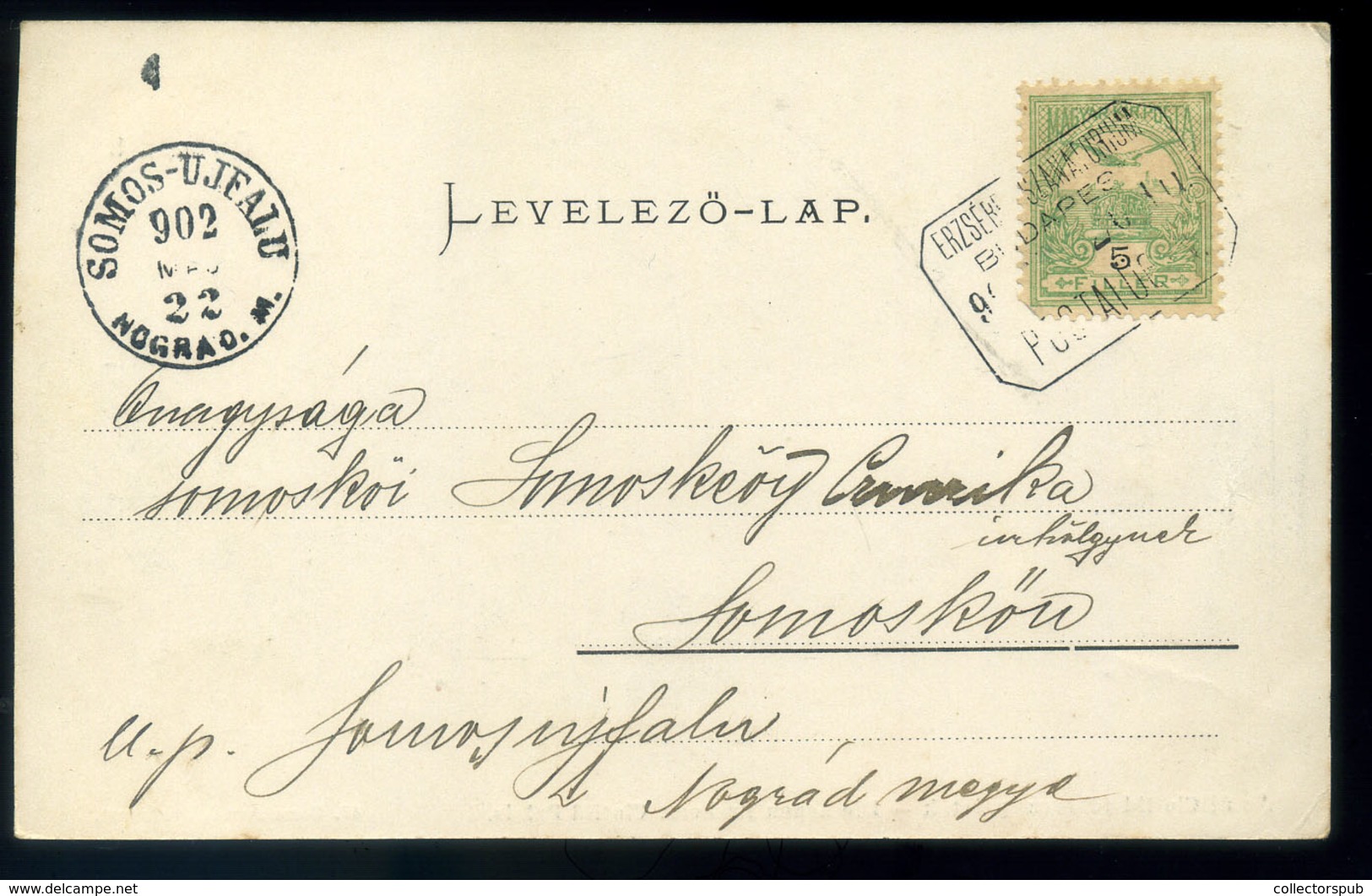 99058 BUDAPEST 1902. Clotild Paloták , Ritka Ganz Képeslap , Postaügynökségi Bélyegzéssel - Hongarije