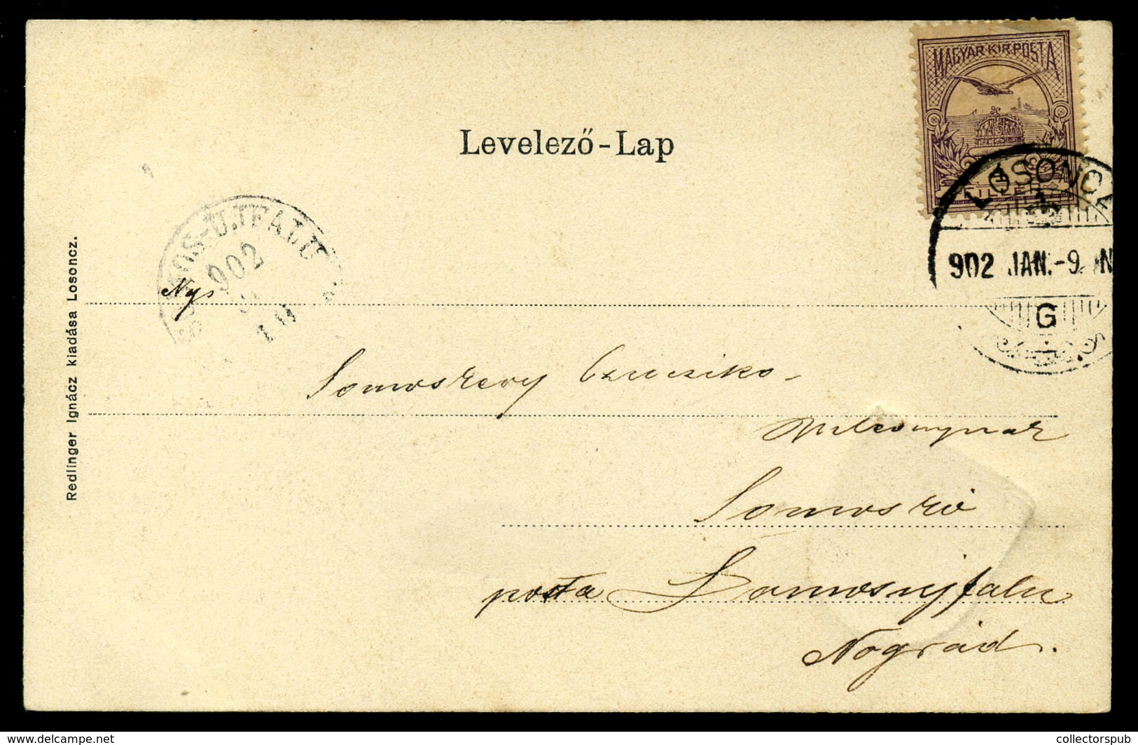 99062 LOSONC 1902. Litho, Címeres Képeslap HUNGARY / SLOVAKIA - Ungarn