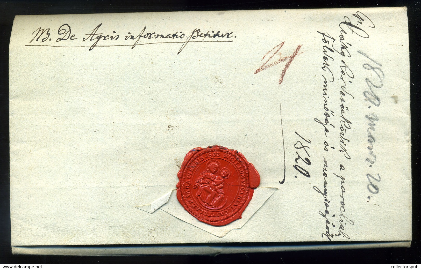 95728 NAGYVÁRAD 1820. Levél Debrecenbe Küldve, Gróf Csáky László Aláírásával - ...-1867 Prephilately