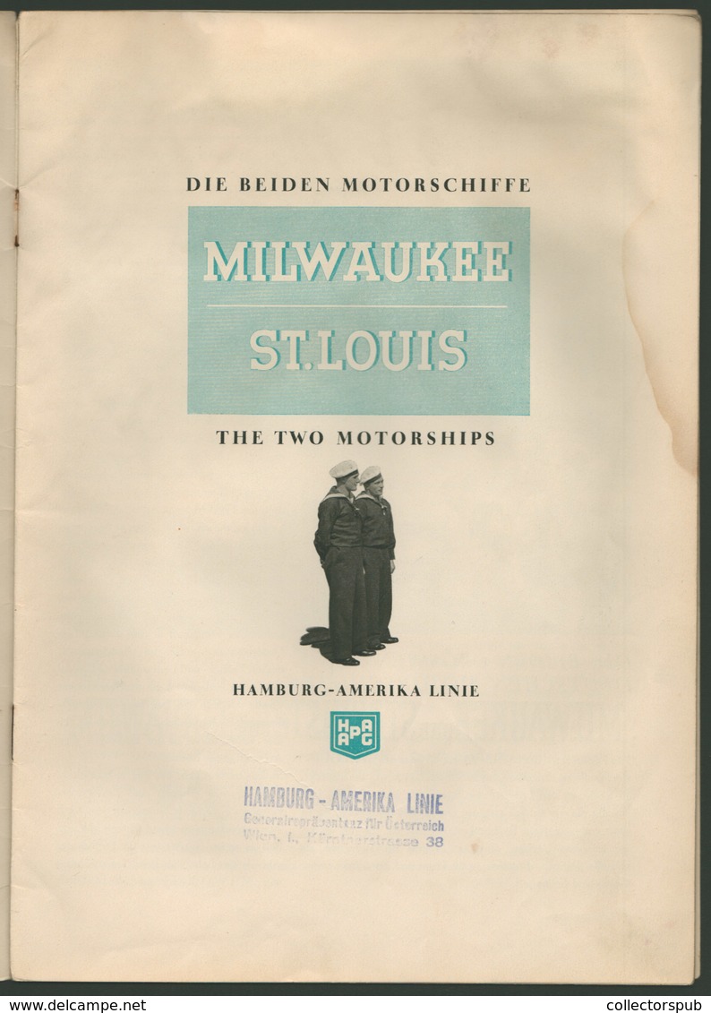 91945 HAMBURG-AMERIKA LINE M.S. Milwaukee Régi Prospektus - Dépliants Touristiques