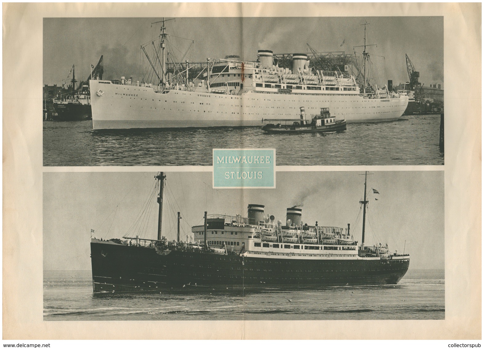 91945 HAMBURG-AMERIKA LINE M.S. Milwaukee Régi Prospektus - Dépliants Touristiques