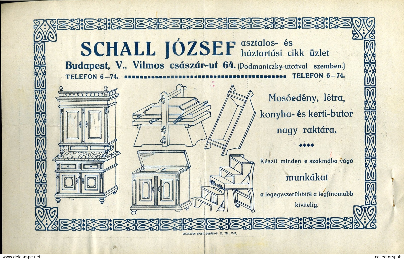 95944 Schall József, Háztartási Cikkek ,régi Fejléces,céges Számla 1924 - Unclassified