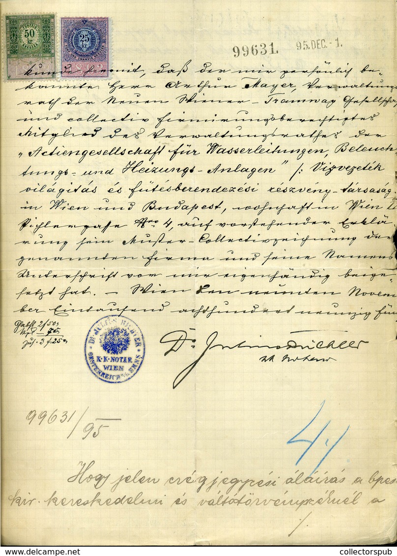 95547 Vízvezeték, Világítás és Fűtésberendezés Rt. Régi Fejléces,céges Számla 1895. - Unclassified