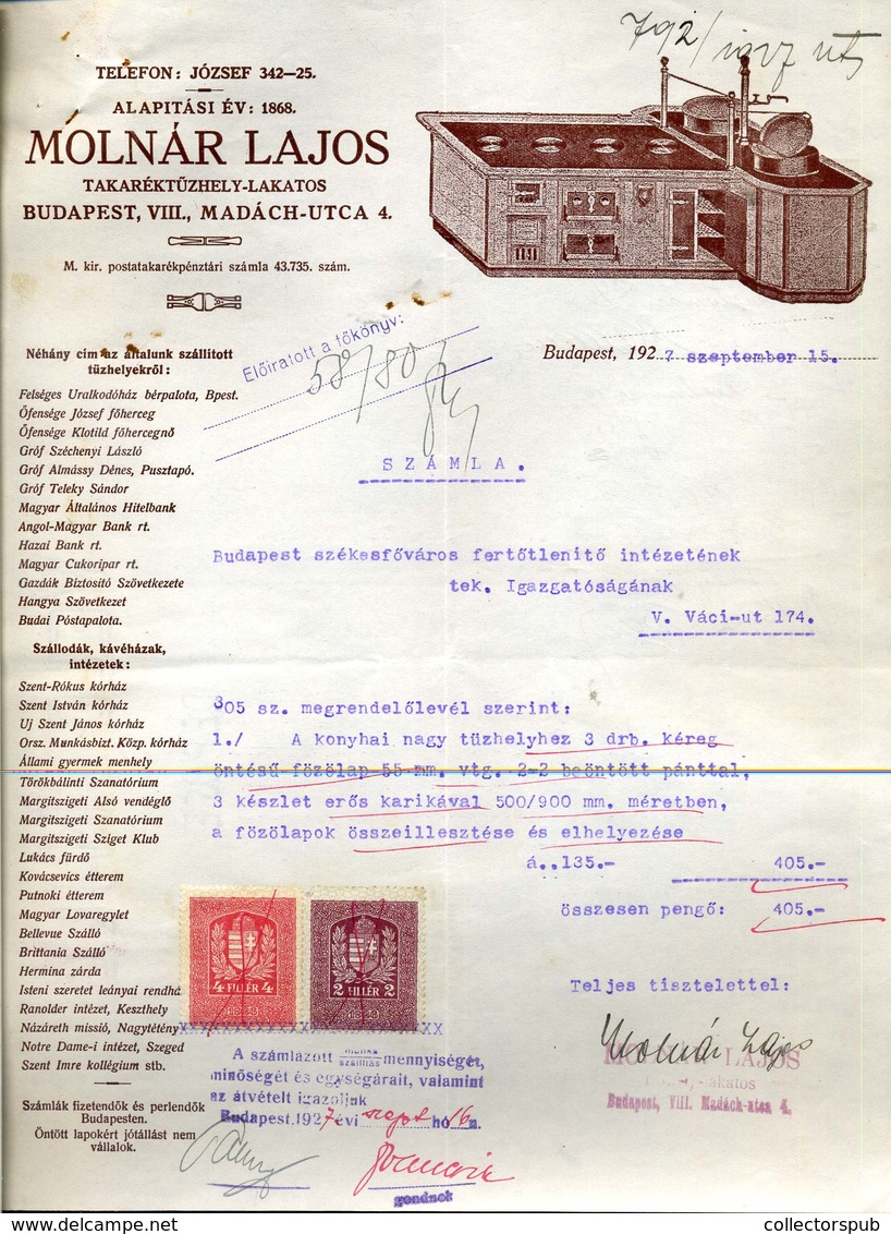 95962 Molnár Lajos, Takaréktűzhely Régi ,fejléces,céges Levél 1916. - Unclassified