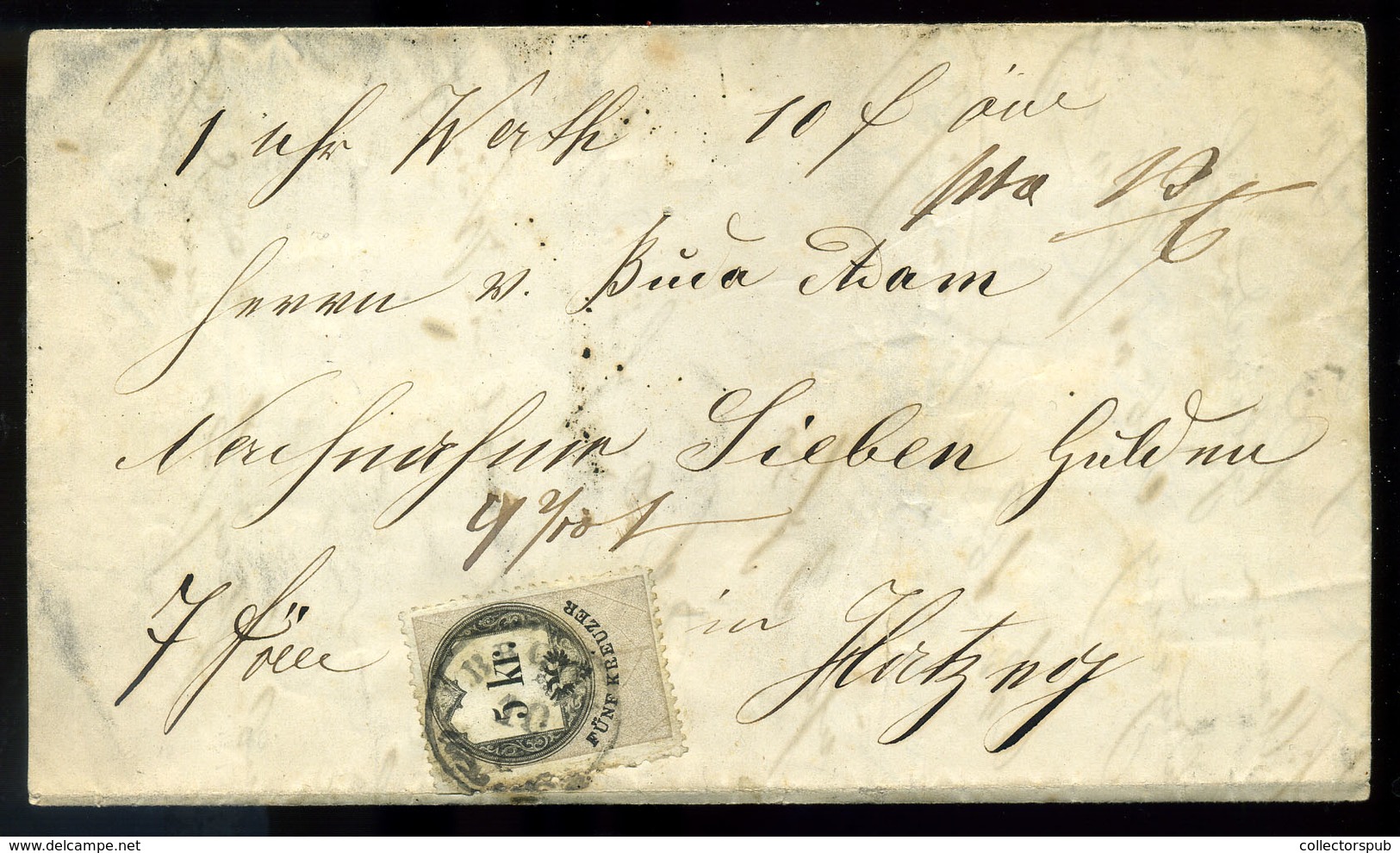 96399 BROOS 1867. Levél, 5kr Okmánybélyeggel Bérmentesítve Hátszegre Küldve! - Sonstige & Ohne Zuordnung