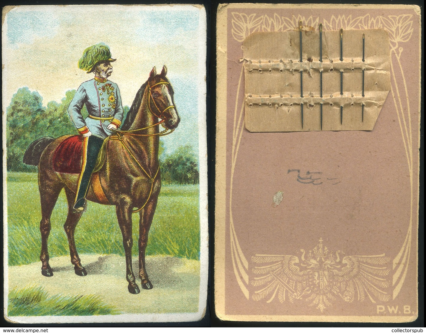 AUSTRIA 1900. Cca. Ferencz József Litho Reklámkártya, Varrótű Tató  /  1900 Franz Joseph Litho Adv. Card Needle Holder - Werbung