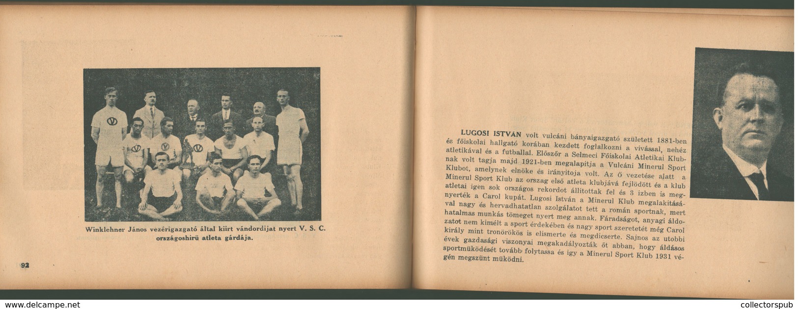 97837 Zsilvölgyi Sport Almanach 1939. Ritka Kiadvány Sok Fotóval! 158. Lap. Phönix Nyomda Arad.  /  Sports Almanach Of Z - Ohne Zuordnung