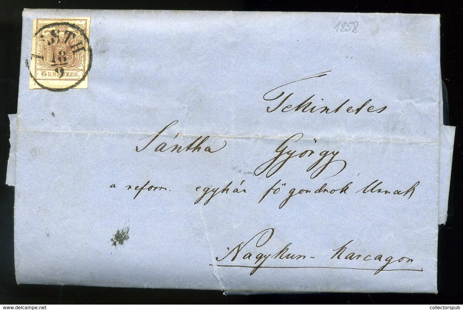 95750 PESTH 1858. Céges Levél 6Kr Ral Karcagra Küldve - Used Stamps