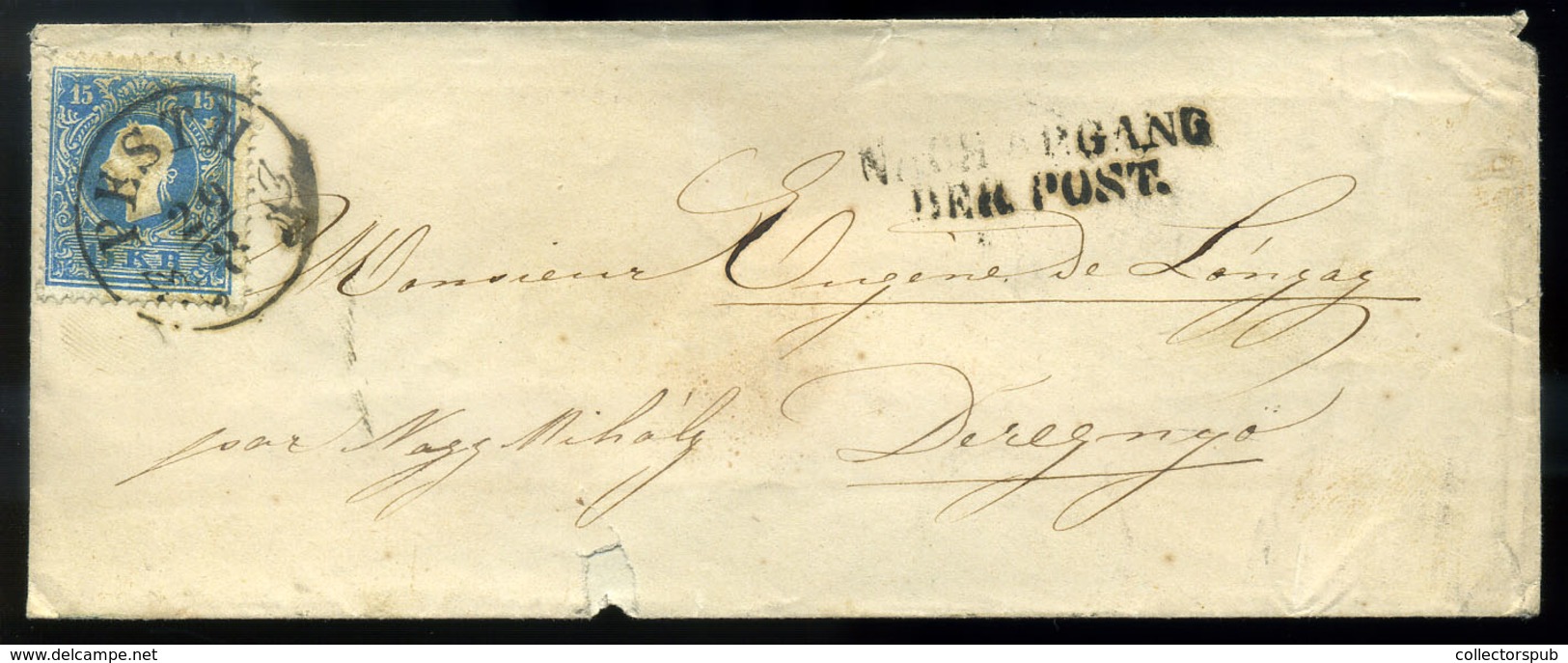 96109 PESTH 1858. 15Kr-os Levél Nagymihályra Küldve - Used Stamps
