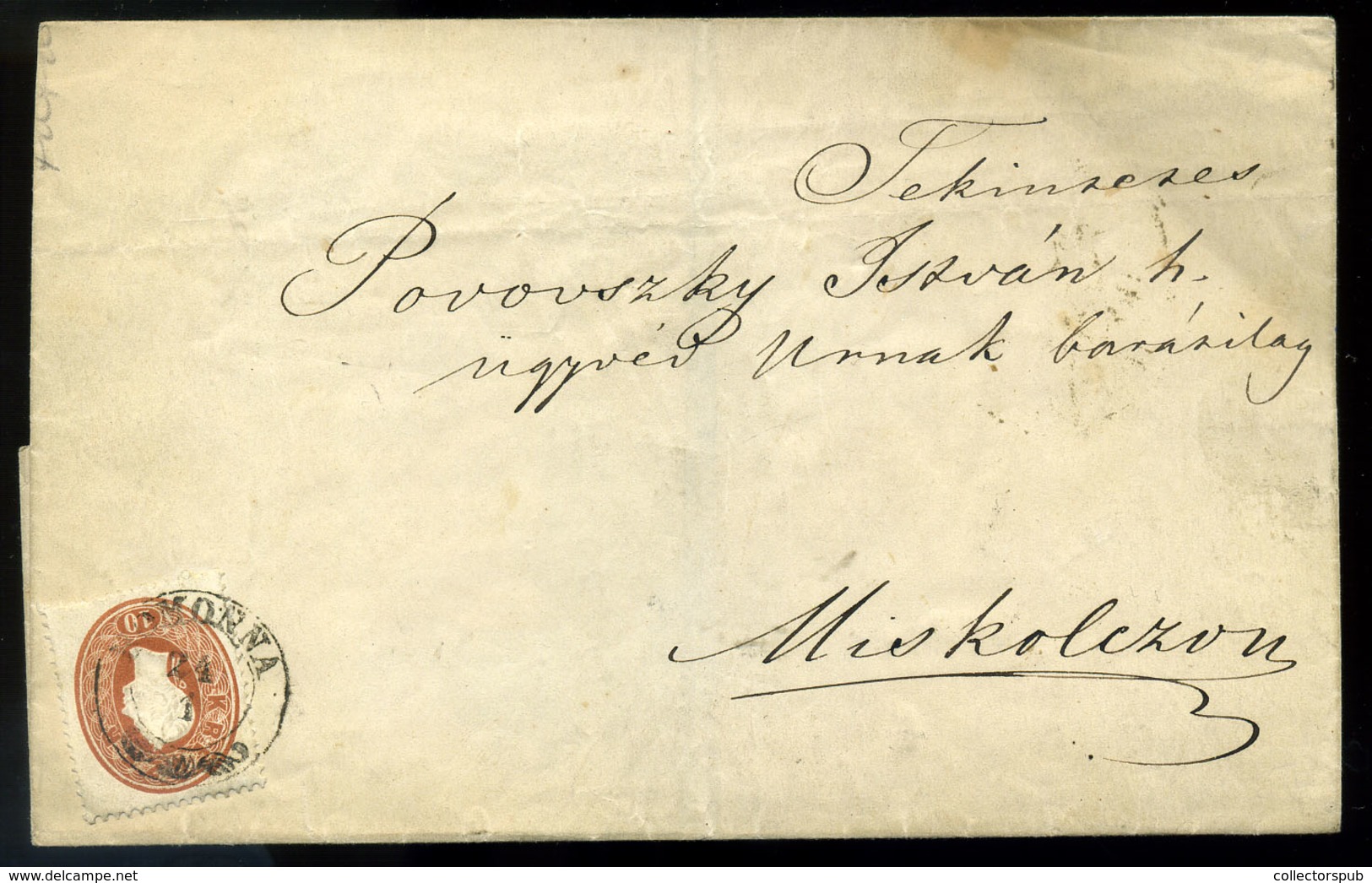 96177 HOMONNA 1862. 10Kr Levélen Miskolcra Küldve - Gebraucht