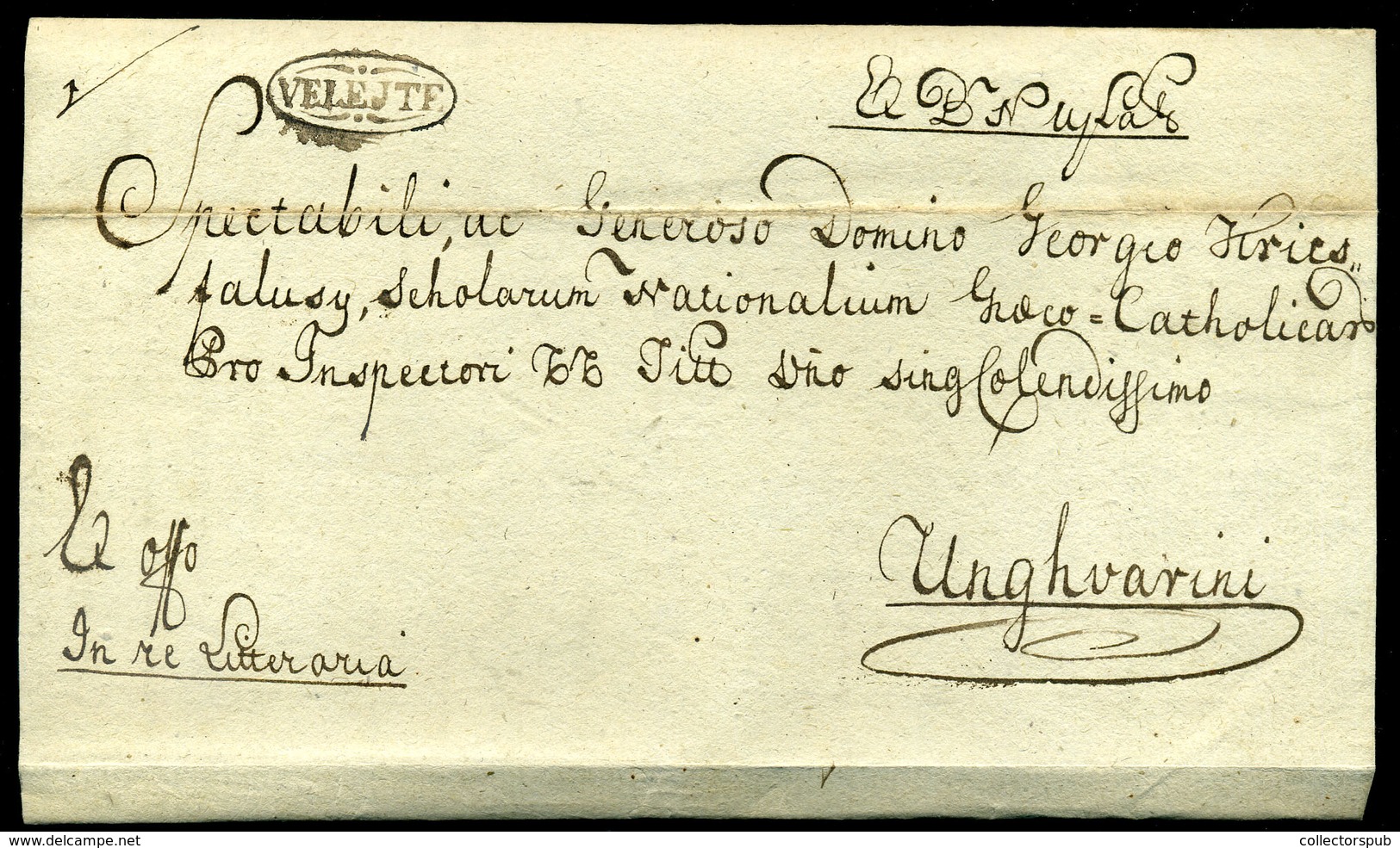 96525 VELEJTE / Veľaty  1829. Ex Offo Boríték Ungvárra Küldve, Szép - ...-1867 Vorphilatelie