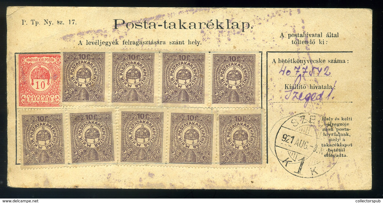 95765 SZEGED 1921. Díjjegyes Postakaréklap , Ritka! - Covers & Documents