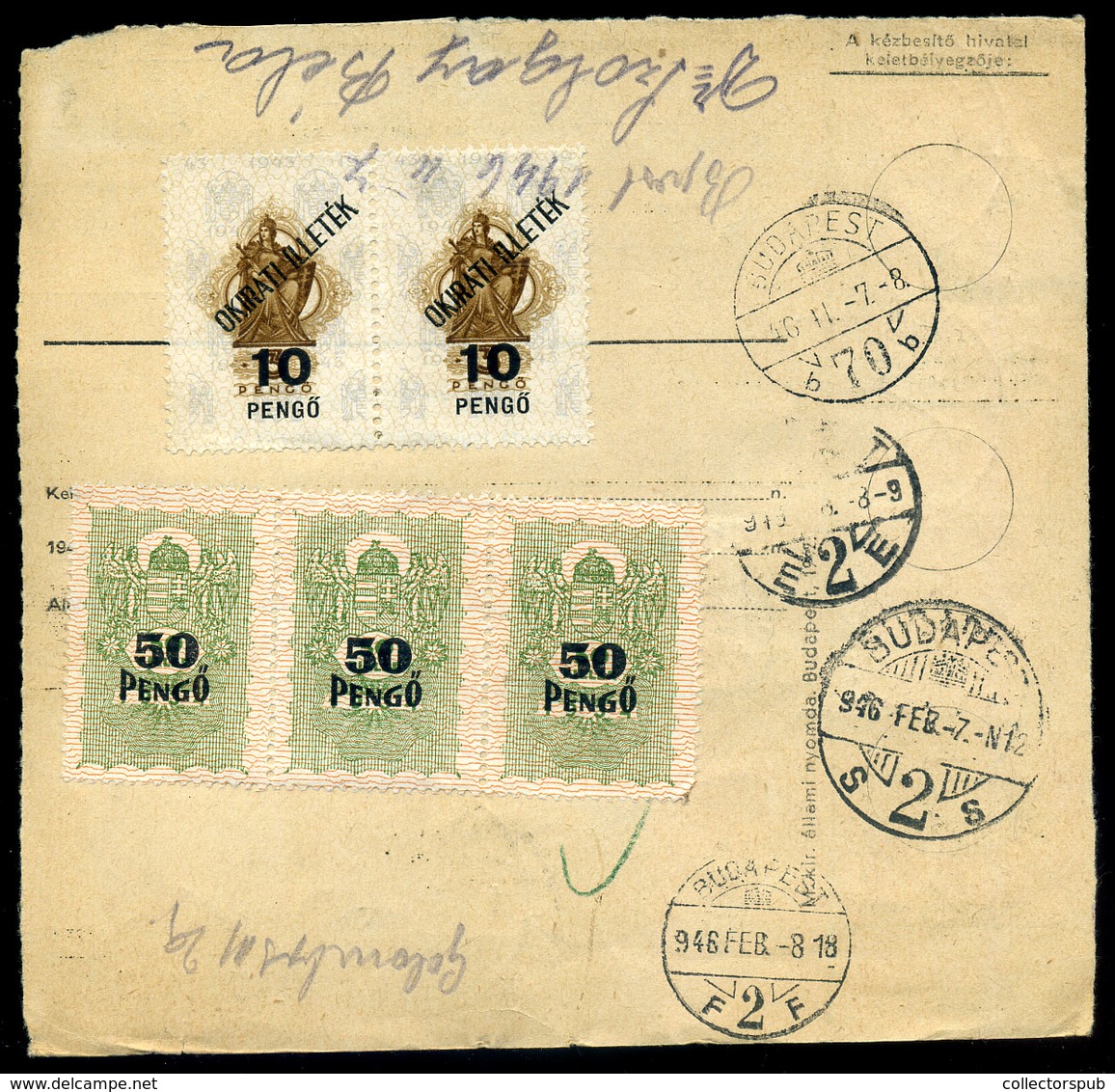 61486 SZEGED 1946. Inflációs Tábori Postai Csomagszállító Budapestre - Lettres & Documents