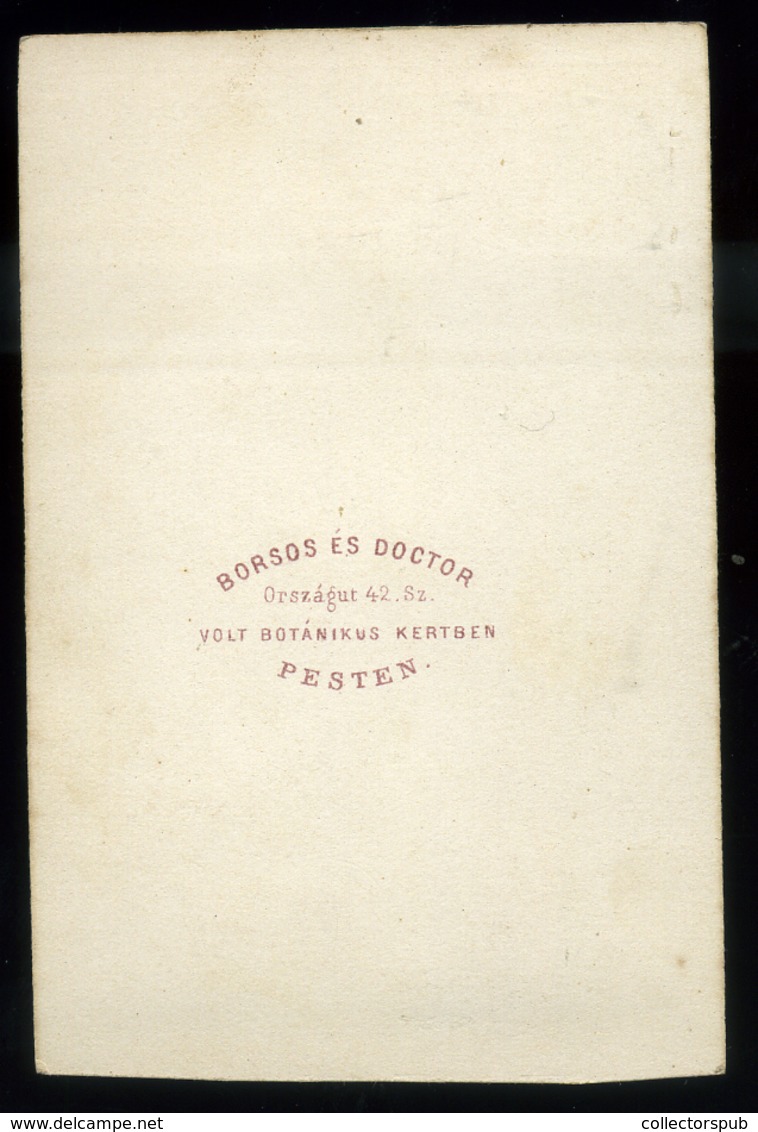 94119 PEST 1865. Cca. Borsos és Doctor : Ismeretlen Férfi, Visit Fotó - Other & Unclassified