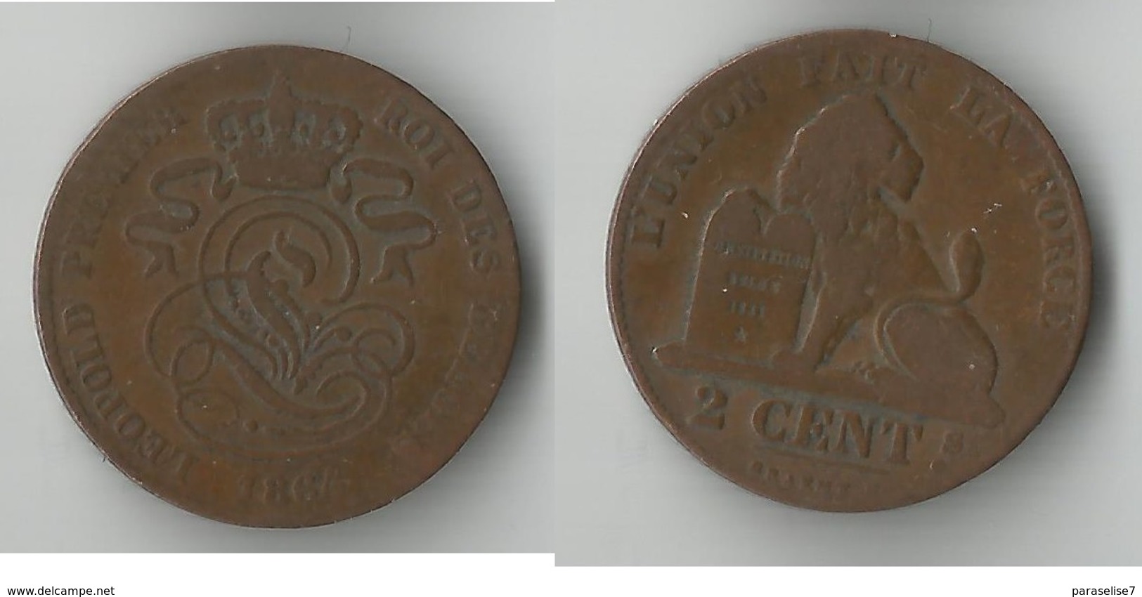 BELGIQUE  2 CENTIMES 1864 - 2 Cents