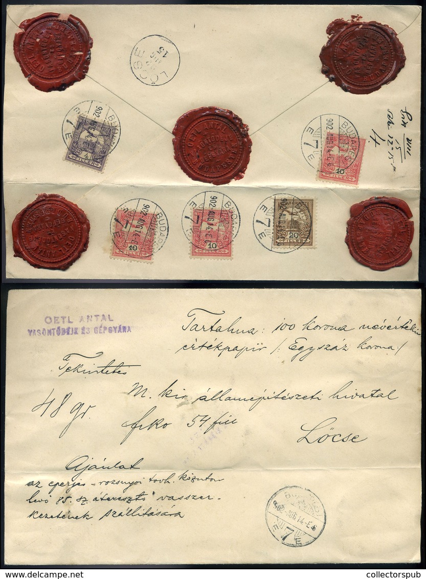 97285 BUDAPEST 1902. Szép Értéklevél ötbélyeges, Háromszínű Bérmentesítéssel Lőcsére Küldve  /  BUDAPEST 1902 Nice Money - Used Stamps