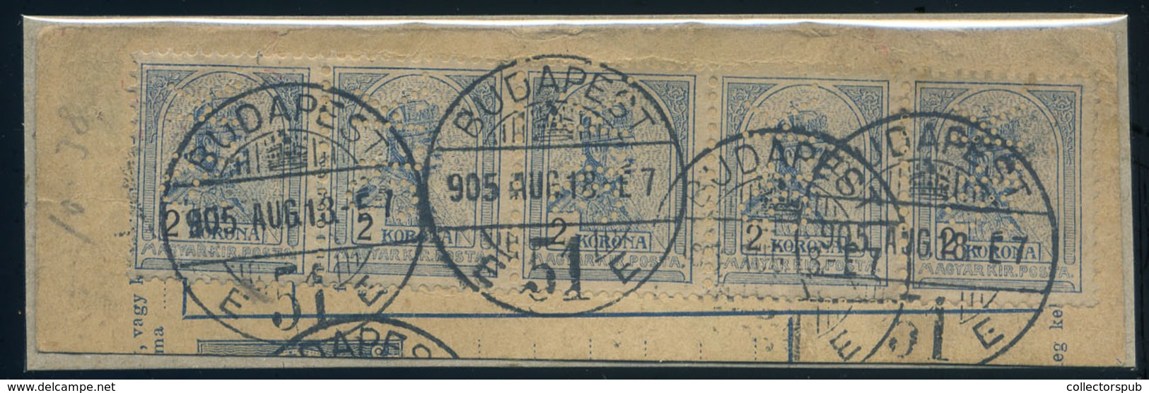 98156 1905. 5*2K Csík, Céglyukasztásos Bélyegek Kivágáson - Used Stamps