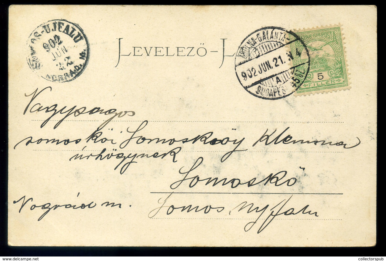 99055 RAJECFÜRDŐ 1902. Régi Képeslap, Szép Mozgóposta Bélyegzéssel - Used Stamps