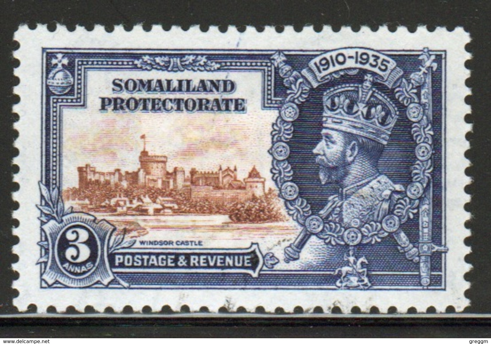 Somaliland Protectorate 1935 George V Three Anna Silver Jubilee Stamp. - Somaliland (Protectoraat ...-1959)